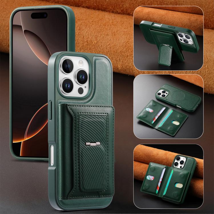 For iPhone 15 Pro CaseNeo Retro Hinge Folding Wallet Magnetic Back Phone Case