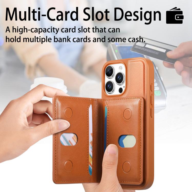 For iPhone 15 Pro CaseNeo Retro Hinge Folding Wallet Magnetic Back Phone Case