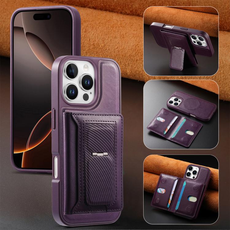 For iPhone 15 Pro Max CaseNeo Retro Hinge Folding Wallet Magnetic Back Phone Case