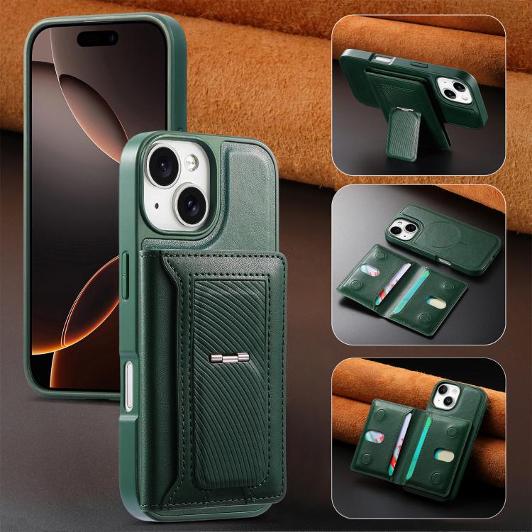 For iPhone 14 CaseNeo Retro Hinge Folding Wallet Magnetic Back Phone Case