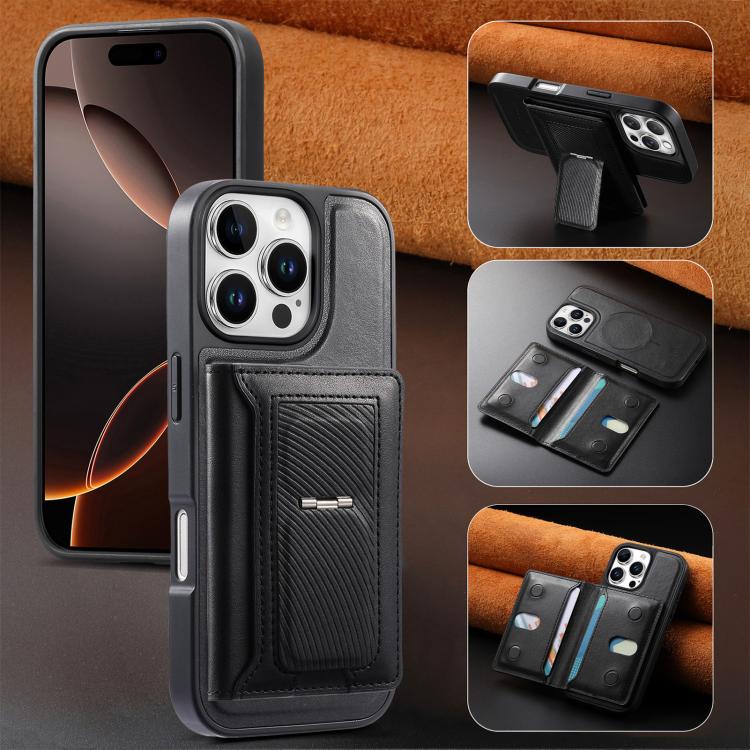 For iPhone 14 Pro CaseNeo Retro Hinge Folding Wallet Magnetic Back Phone Case