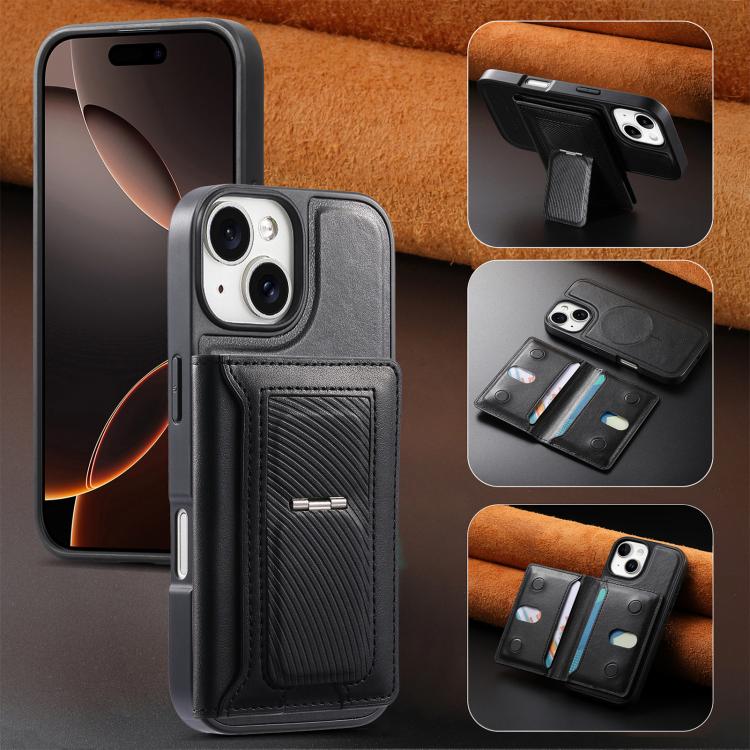 For iPhone 13 CaseNeo Retro Hinge Folding Wallet Magnetic Back Phone Case