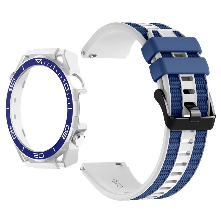 For Huawei Watch GT 5 Pro 46mm Spring Bar Style PC Watch Case Integrated Two Color Silicone Watch Band