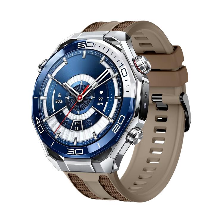 For Huawei Watch GT 4 46mm Spring Bar Style PC Watch Case Integrated Two Color Silicone Watch Band