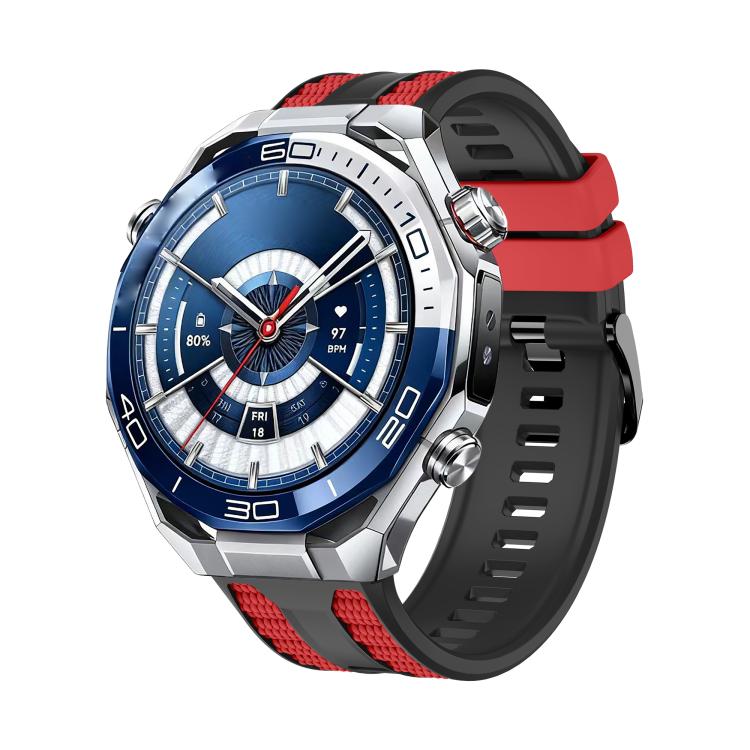 For Huawei Watch GT 6 46mm Spring Bar Style PC Watch Case Integrated Two Color Silicone Watch Band