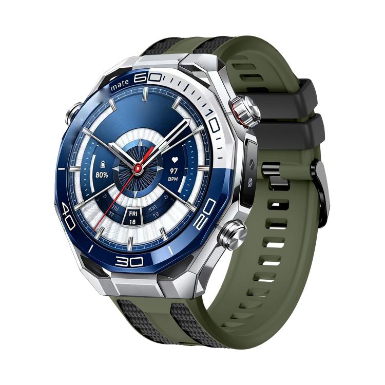 For Huawei Watch 4 Spring Bar Style PC Watch Case Integrated Two Color Silicone Watch Band