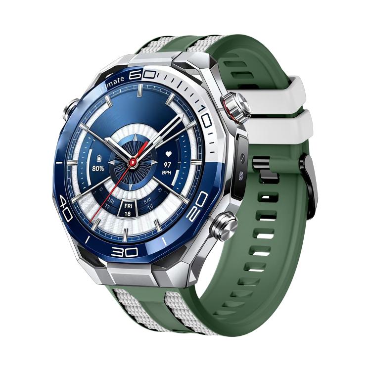 For Huawei Watch 4 Spring Bar Style PC Watch Case Integrated Two Color Silicone Watch Band