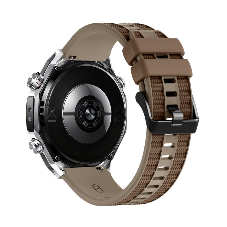 For Huawei Watch 5 46mm Spring Bar Style PC Watch Case Integrated Two Color Silicone Watch Band