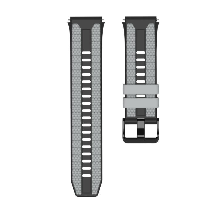 For Huawei Watch 5 46mm Spring Bar Style PC Watch Case Integrated Two Color Silicone Watch Band