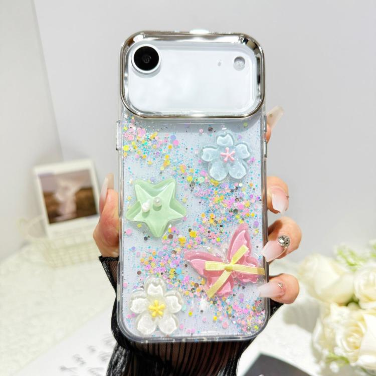 For iPhone Air Glitter 3D Butterfly Epoxy Resin Phone Case