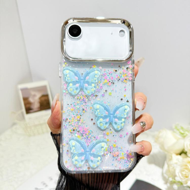 For iPhone Air Glitter 3D Butterfly Epoxy Resin Phone Case