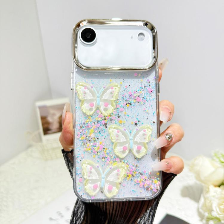 For iPhone Air Glitter 3D Butterfly Epoxy Resin Phone Case
