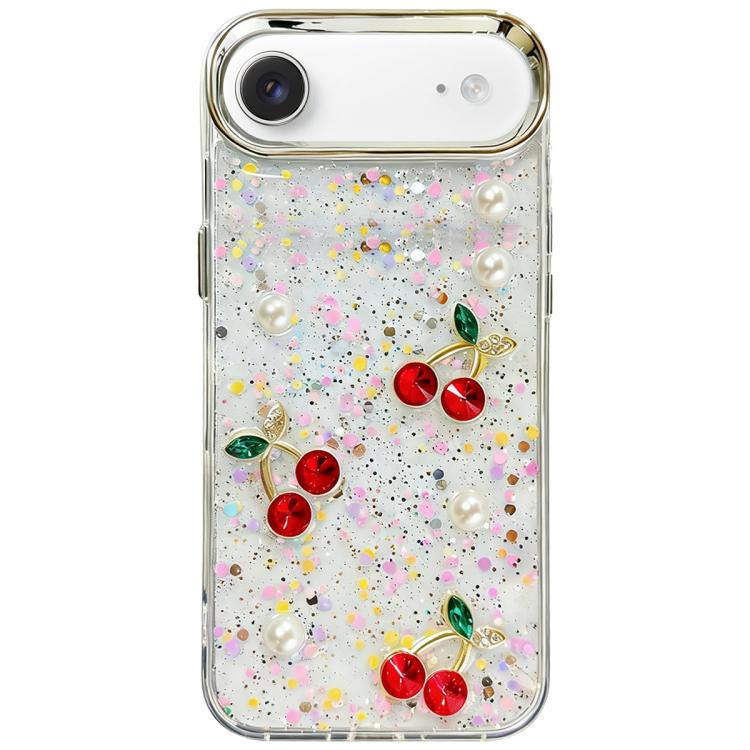 For iPhone Air Glitter 3D Cherry Epoxy Resin Phone Case