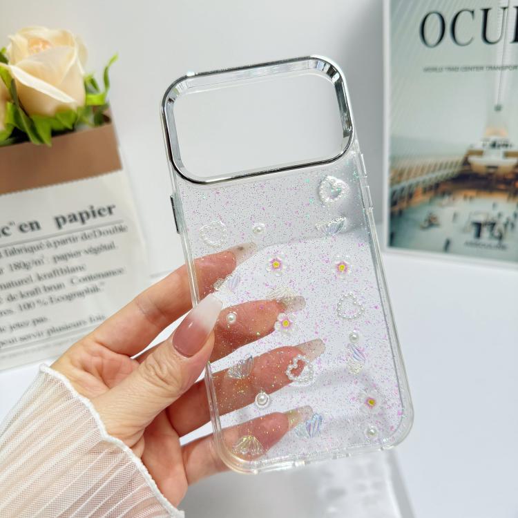 For iPhone Air 3D Bow Pearl Love Flower TPU Phone Case