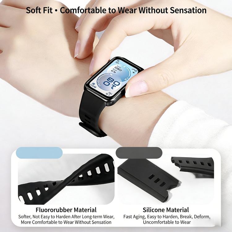 For Huawei Watch Band 11 / Band 11 Pro Quick Release Buckle Pure Color Fluororubber Watch Band