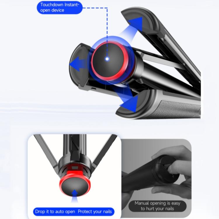 F06 Travel 1300mm Extendable Automatic Tripod One-Touch Deploy Selfie Stick Holder
