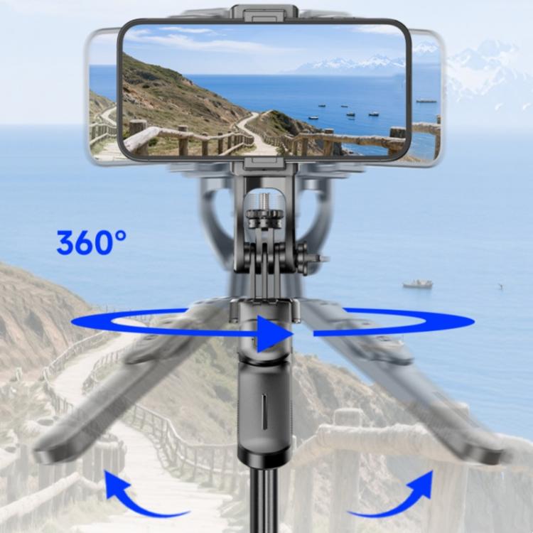 F06 Travel 1300mm Extendable Automatic Tripod One-Touch Deploy Selfie Stick Holder