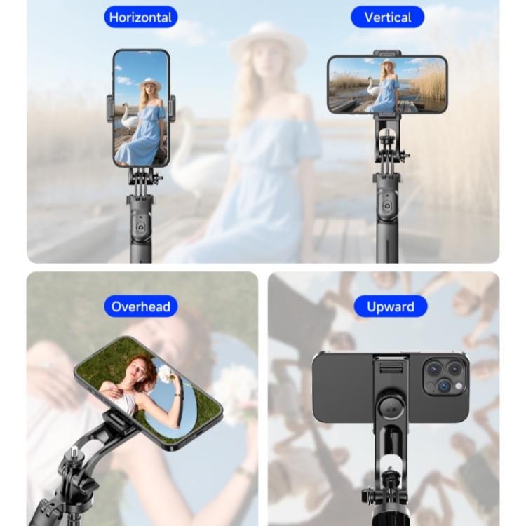 F06 Travel 1300mm Extendable Automatic Tripod One-Touch Deploy Selfie Stick Holder