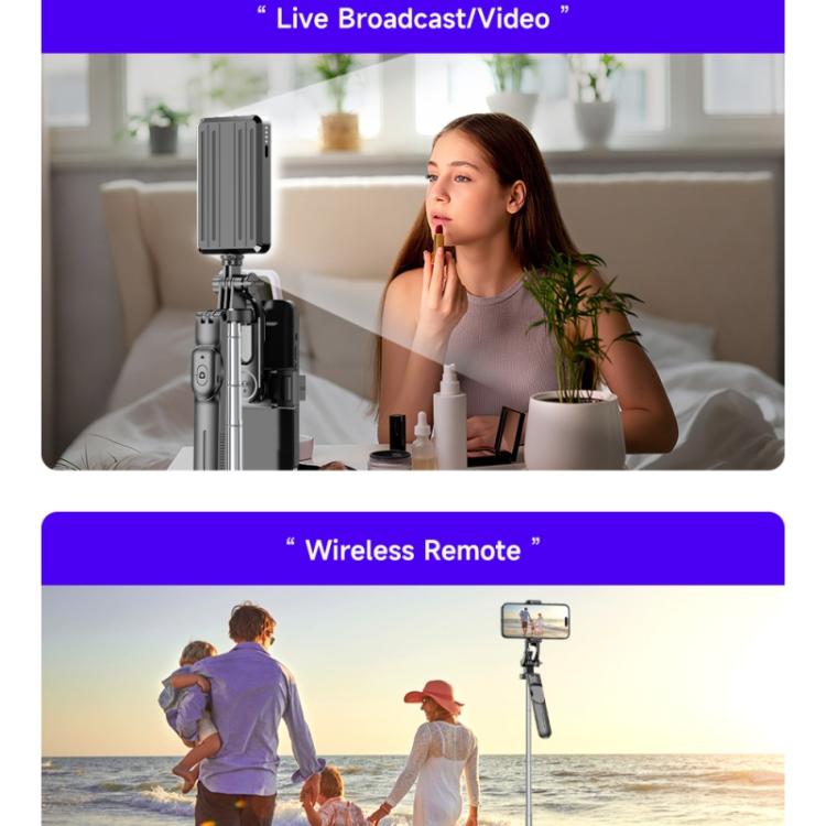 F05 For Photography Vlogging Remote Control Phone Holder Extendable Selfie Stick Tripod Stand