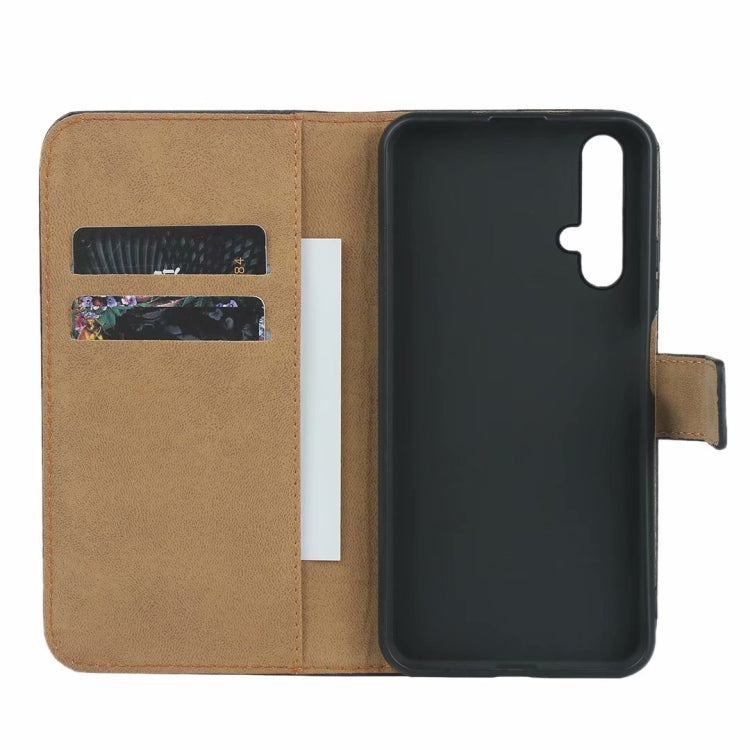 Leather Horizontal Flip Holster for Huawei Honor 20 with Magnetic Clasp and Bracket and Card Slot and Wallet(Black)