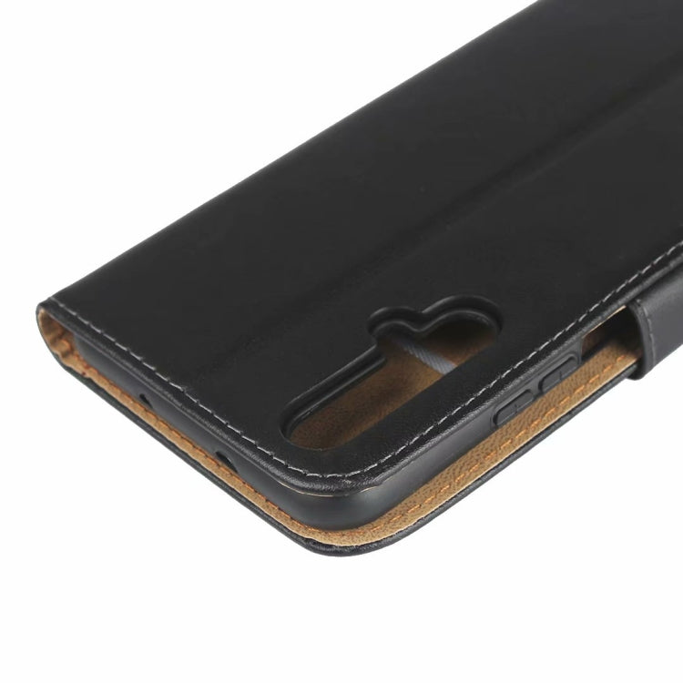 Leather Horizontal Flip Holster for Huawei Honor 20 with Magnetic Clasp and Bracket and Card Slot and Wallet(Black)