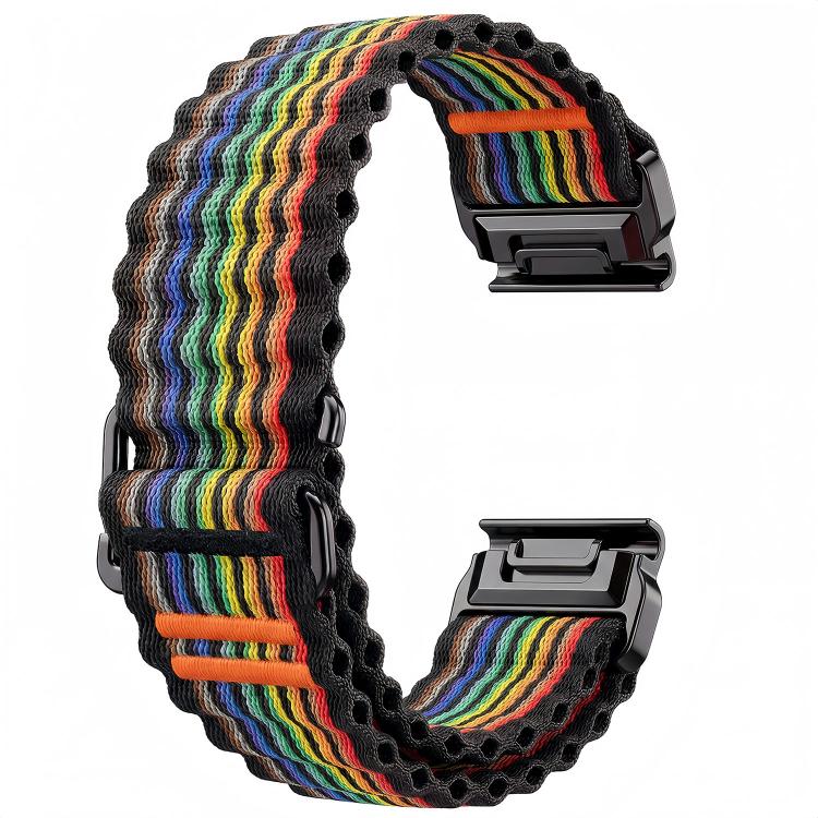 For Gamin 22mm Ocean Wave Texture Nylon Watch Band