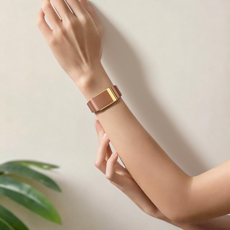 For WHOOP 5.0 Electrocardiogram Slim Nail Buckle Vegan Leather Watch Band