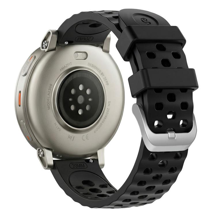 20mm Perforated Wave Textured Silicone Watch Band