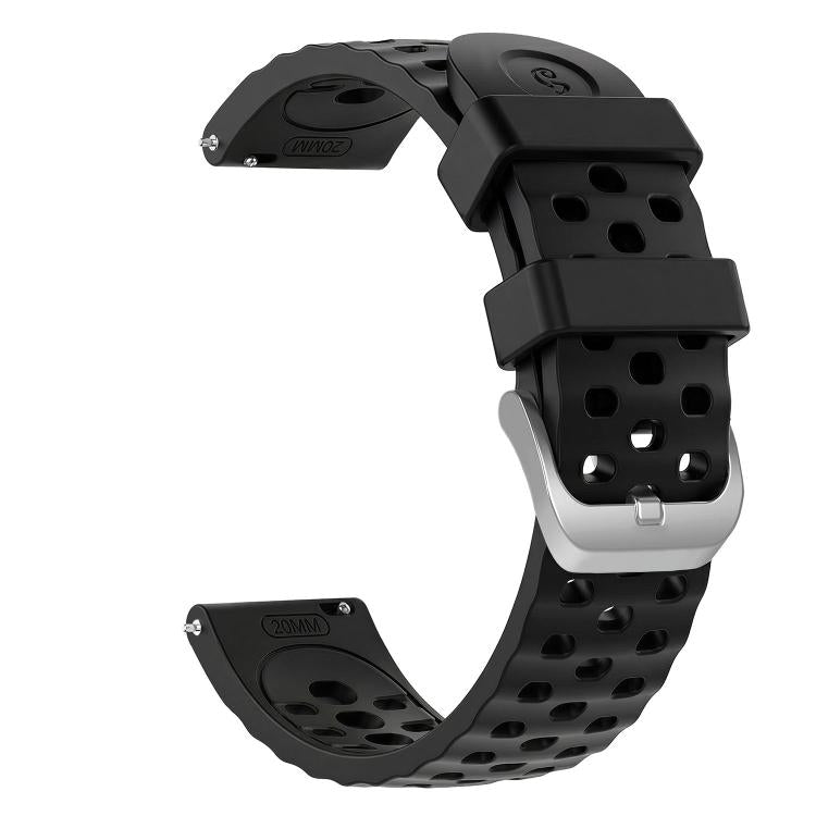 20mm Perforated Wave Textured Silicone Watch Band