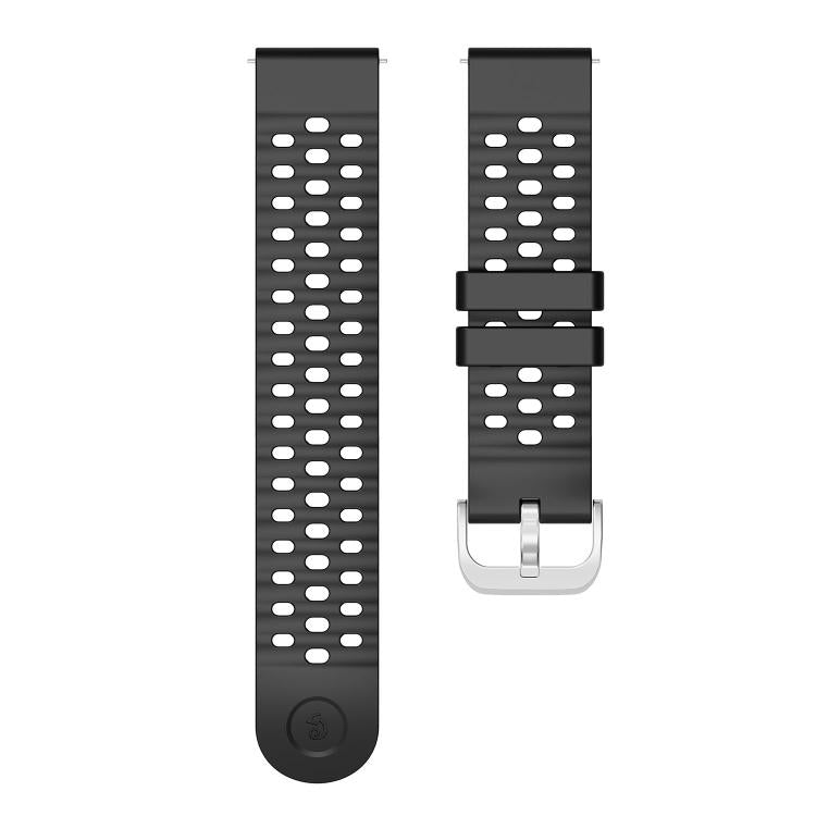20mm Perforated Wave Textured Silicone Watch Band