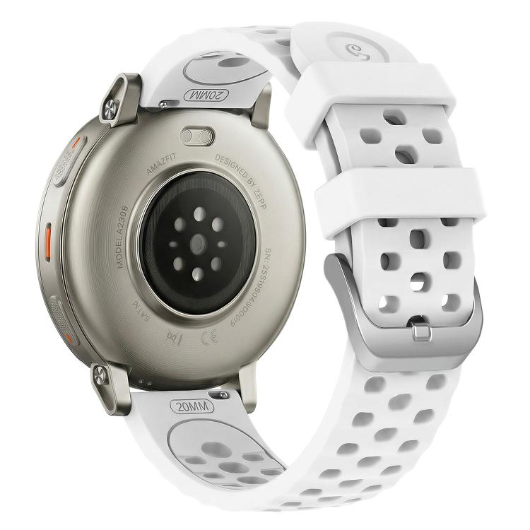 20mm Perforated Wave Textured Silicone Watch Band