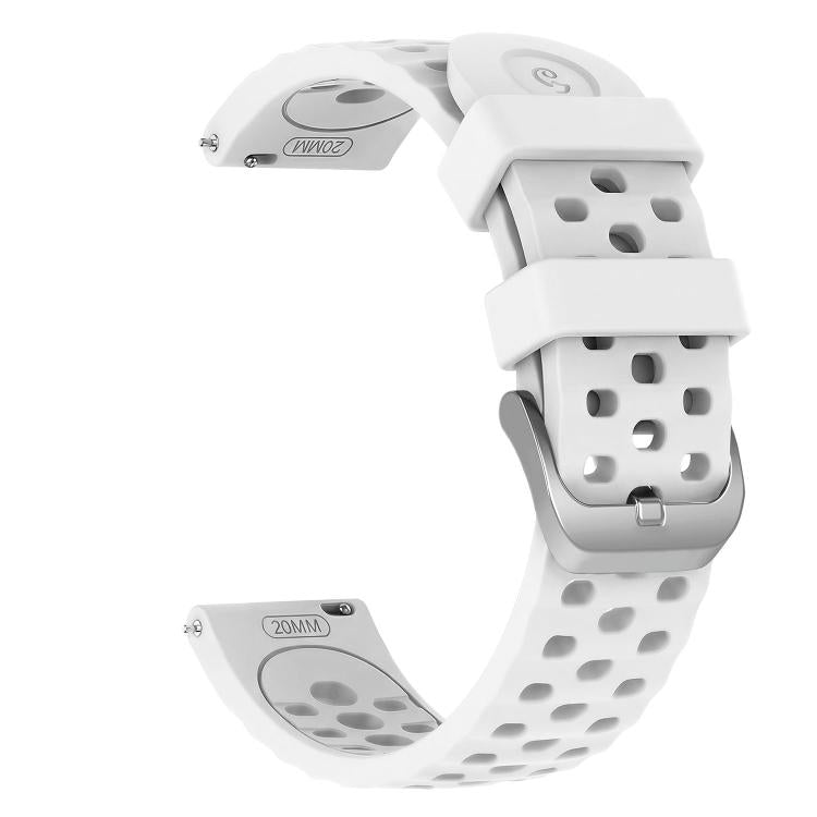 20mm Perforated Wave Textured Silicone Watch Band
