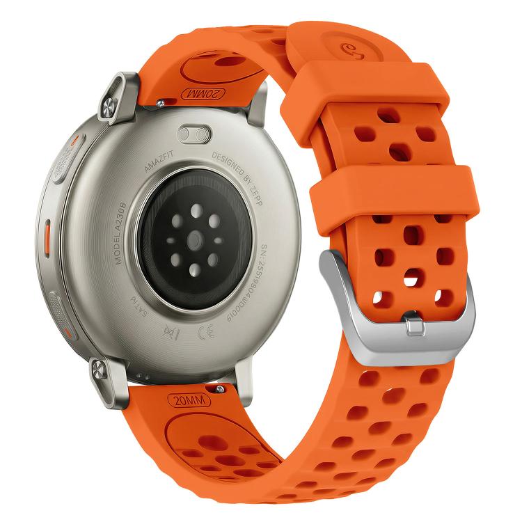 20mm Perforated Wave Textured Silicone Watch Band