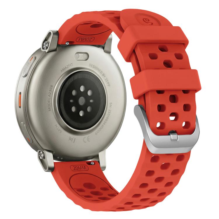 20mm Perforated Wave Textured Silicone Watch Band