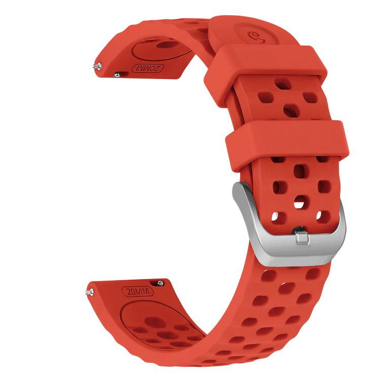 20mm Perforated Wave Textured Silicone Watch Band