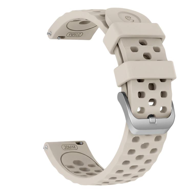 20mm Perforated Wave Textured Silicone Watch Band