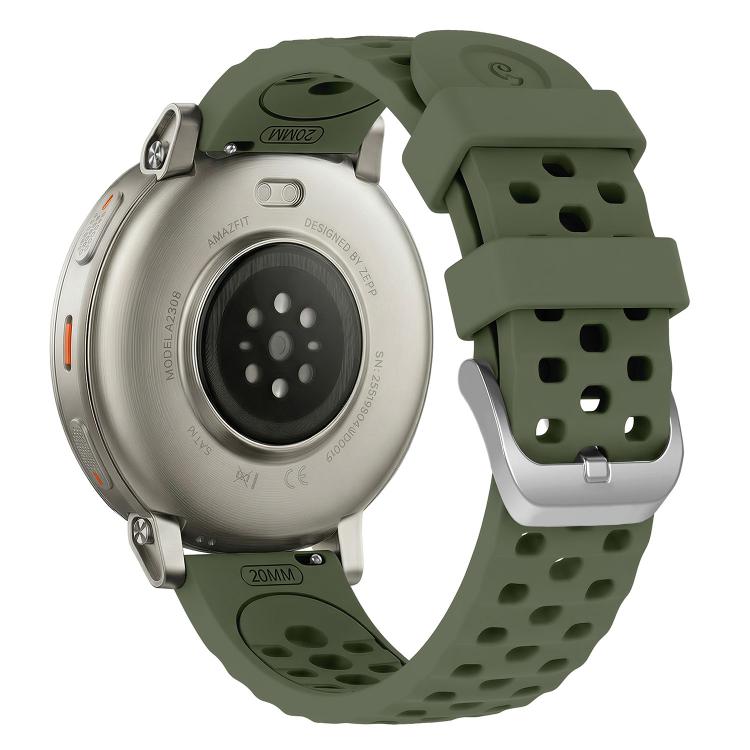 20mm Perforated Wave Textured Silicone Watch Band
