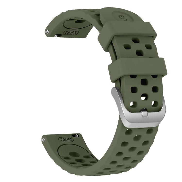 20mm Perforated Wave Textured Silicone Watch Band