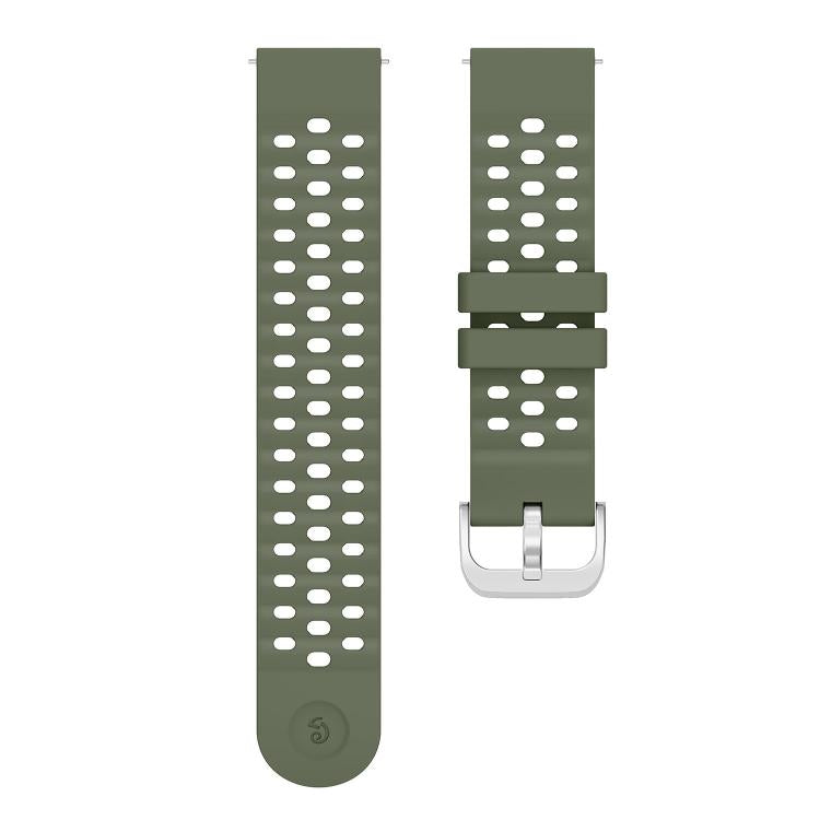 20mm Perforated Wave Textured Silicone Watch Band