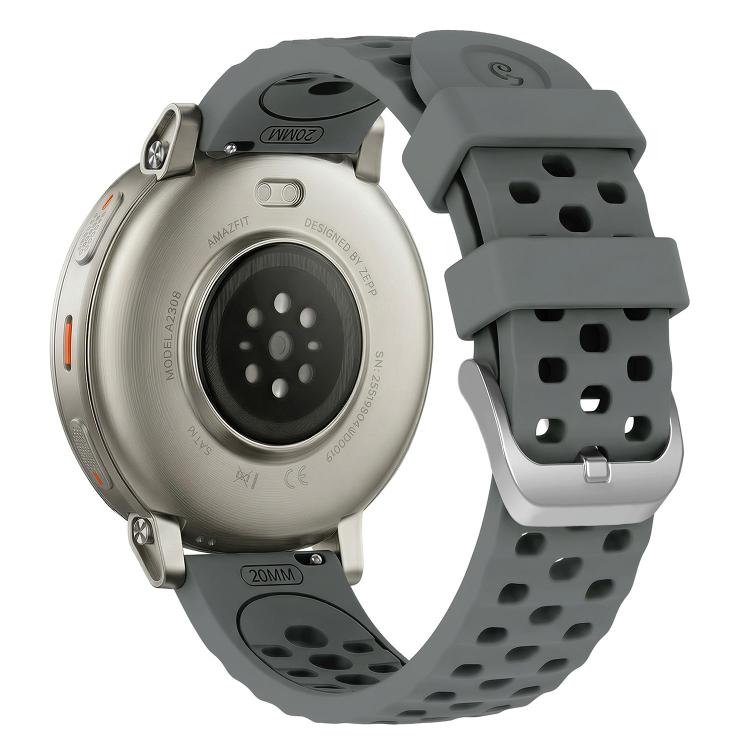 20mm Perforated Wave Textured Silicone Watch Band