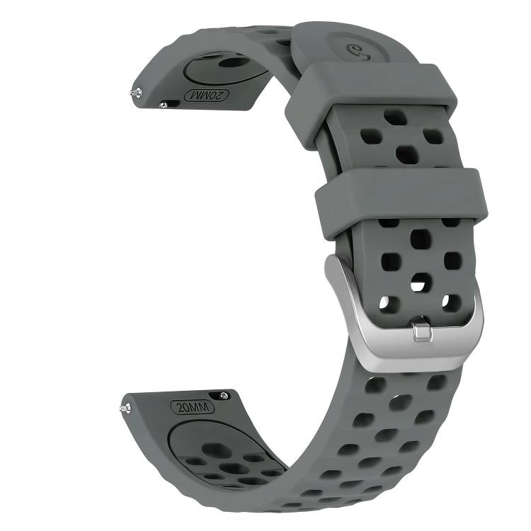 20mm Perforated Wave Textured Silicone Watch Band