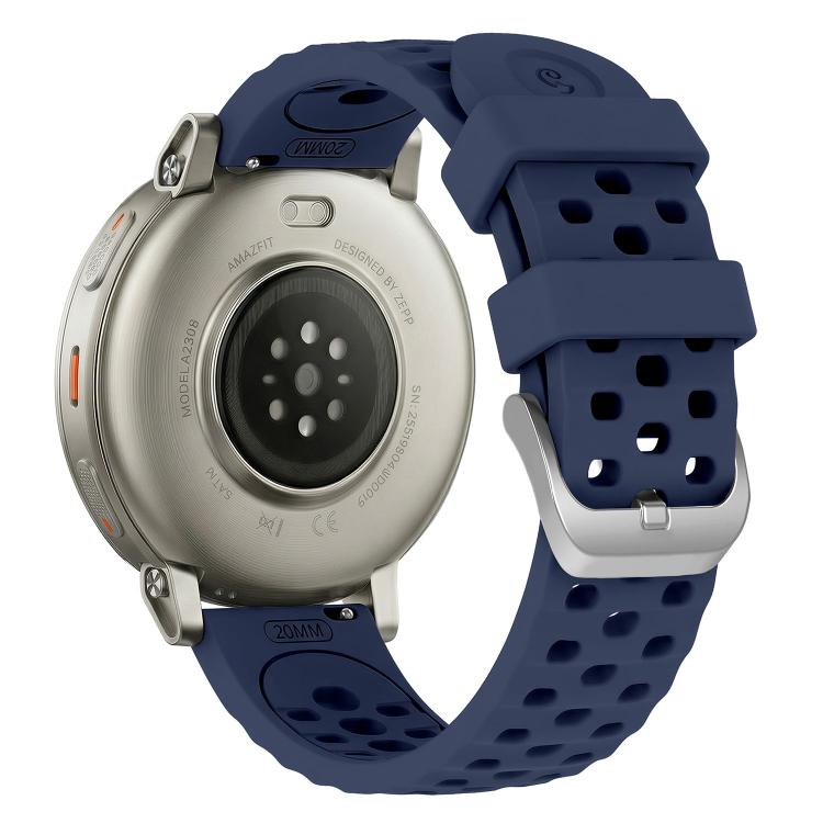 20mm Perforated Wave Textured Silicone Watch Band