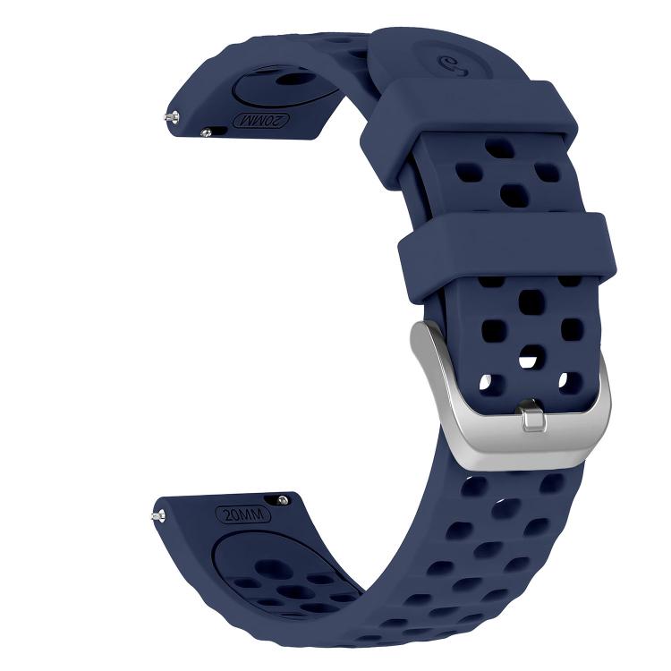 20mm Perforated Wave Textured Silicone Watch Band