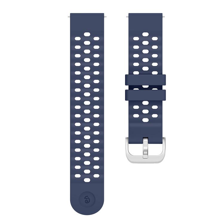 20mm Perforated Wave Textured Silicone Watch Band