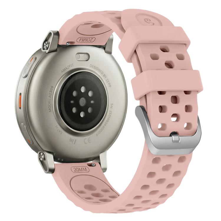 20mm Perforated Wave Textured Silicone Watch Band