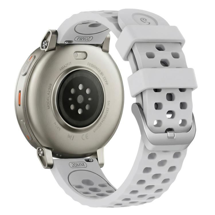 20mm Perforated Wave Textured Silicone Watch Band