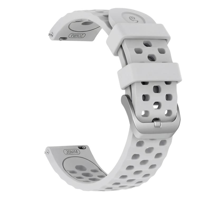 20mm Perforated Wave Textured Silicone Watch Band