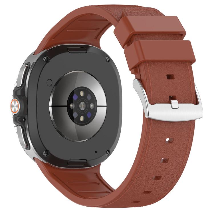 For Samsung Galaxy Watch8 / Watch8 Classic Silicone Integrated Vegan Leather Watch Band