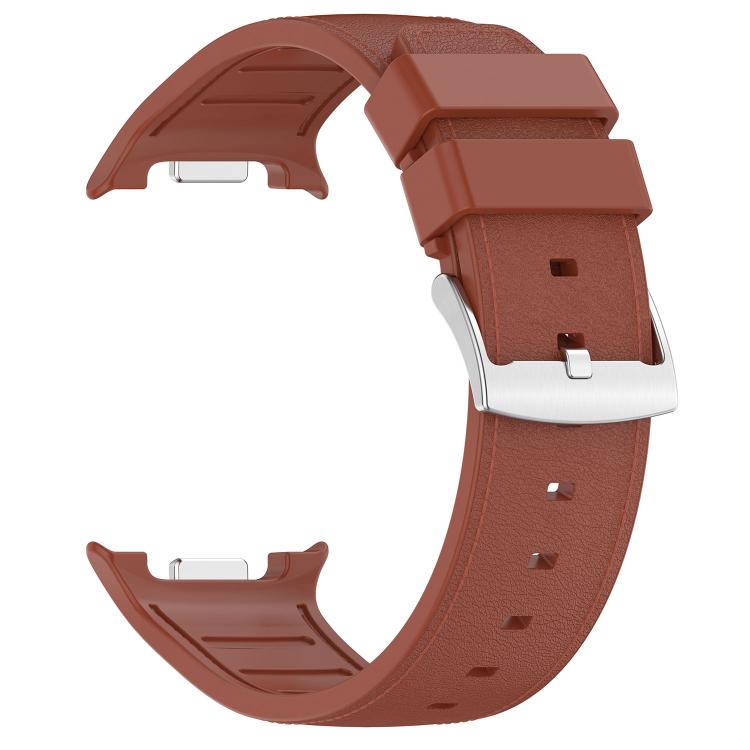 For Samsung Galaxy Watch8 / Watch8 Classic Silicone Integrated Vegan Leather Watch Band