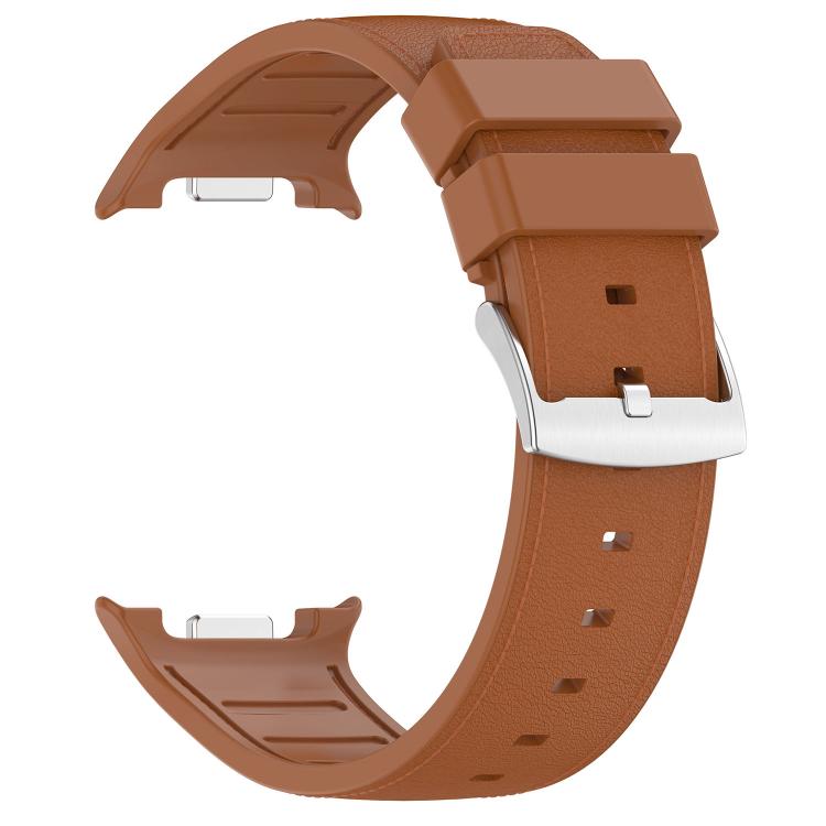 For Samsung Galaxy Watch8 / Watch8 Classic Silicone Integrated Vegan Leather Watch Band